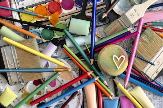 Pintura hecha con esponjas